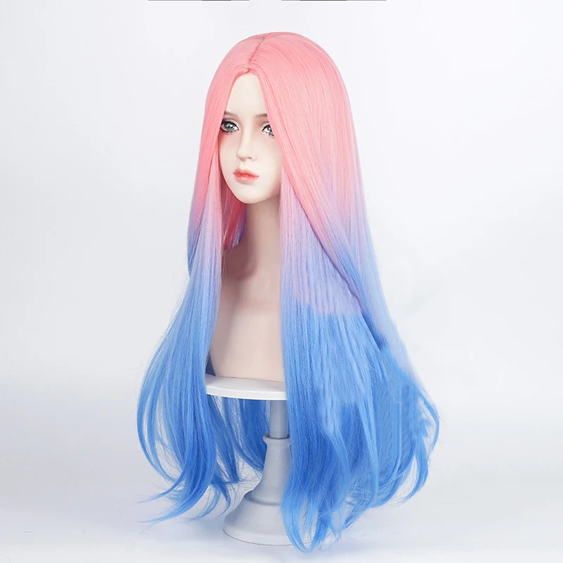 Anime alienígena mizi cosplay peruca adulto feminino meninas cor longa resistente ao calor cabelo sintético traje de halloween adereços