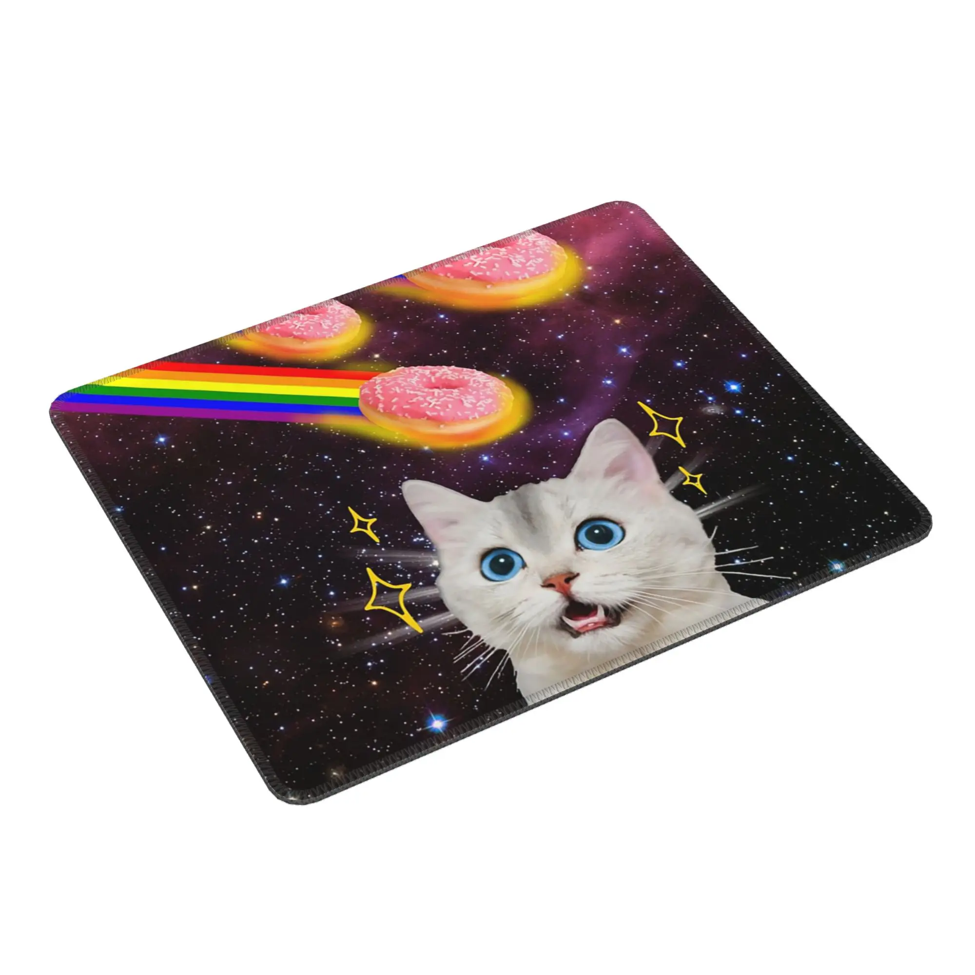 Meme Cat In Space Funny Mouse Pad Computer Keyboard Mouse Mat Gaming PC Laptop Desk Mat Office Accessories Table Mats