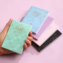 Mini cuaderno de bolsillo Bling A7, planificador de horario colorido, Bloc de notas, diario de 12 meses, Bloc de notas de Plan de Eficiencia, 2025, 2025