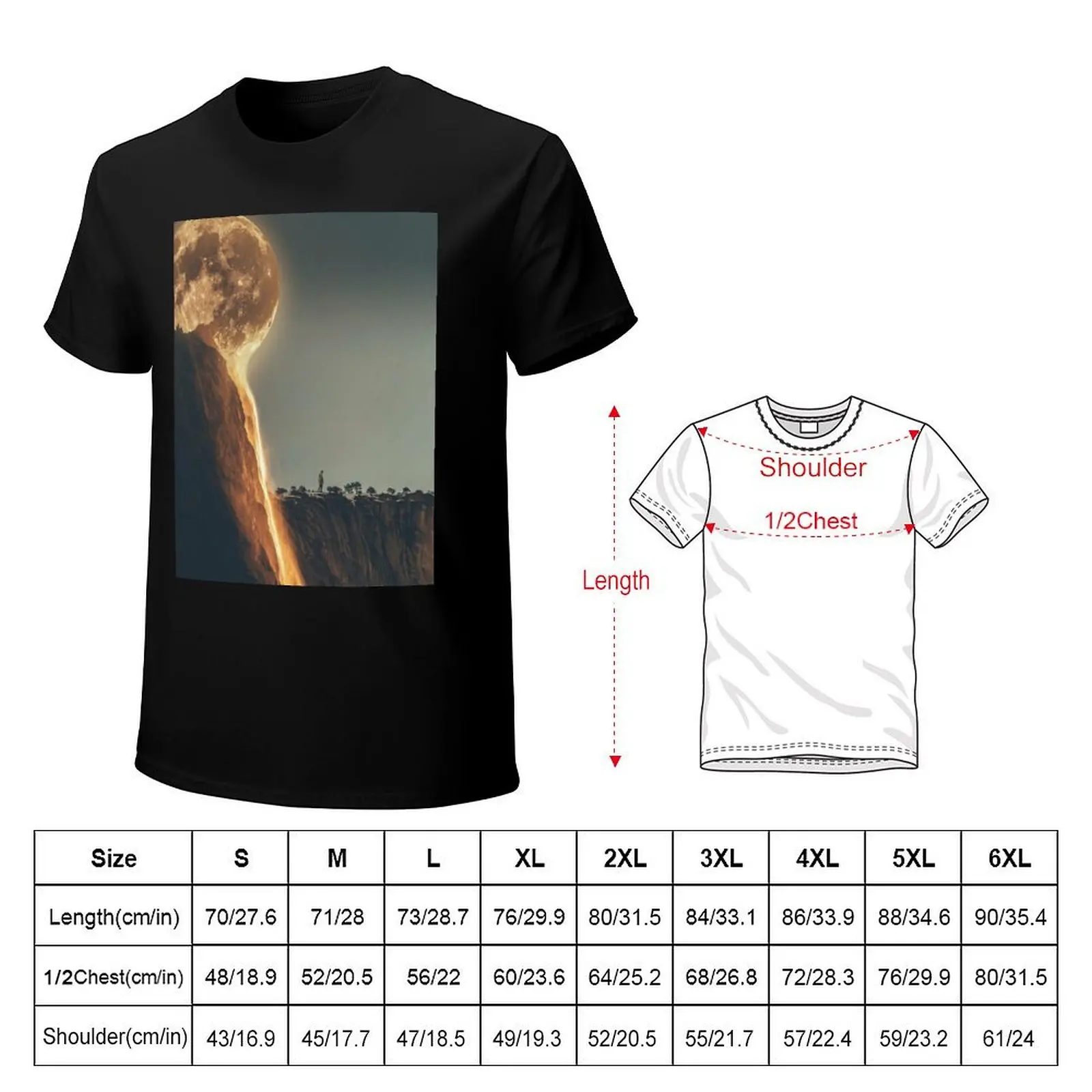 Melting Moon T-Shirt shirts graphic blanks t shirts for men cotton