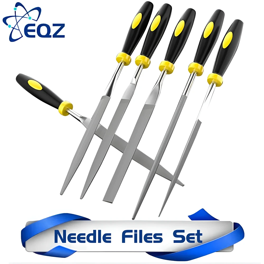 5PCS 1set 140 160mm Mini Metal Rasp Needle Files Set Wood Carving Tools for Steel Rasp Needle Filing Woodworking Hand File Tool