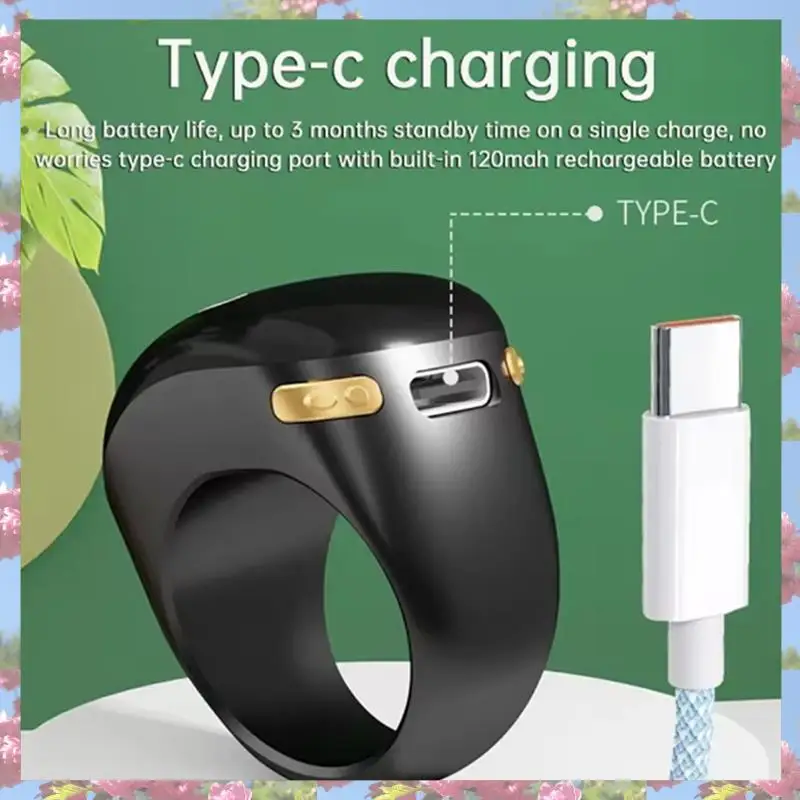L72A-Ring Type Portable Ball Finger Counter With Rechargeable Type C Adjustable OLED Screen Mini Counter Battery Display Pink