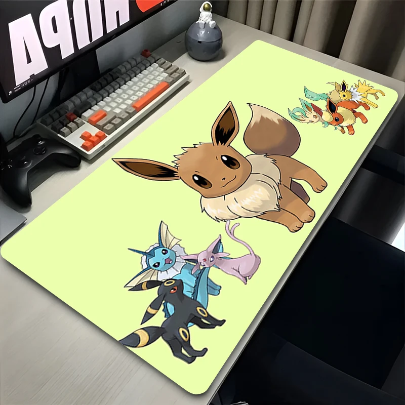 لوحة ماوس كبيرة جديدة P-Pokemon لوحة ماوس ألعاب مضادة للوهج تصميم إبداعي مناسبة للعمل على المدى الطويل XXL وسادات ماوس ملونة لطيفة