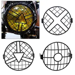 6.5inch Motorcycle Headlight Grill Guard Cover Protector for Cafe Racer Cruiser Front Lamp Mesh Grille Cover Headlight Cover