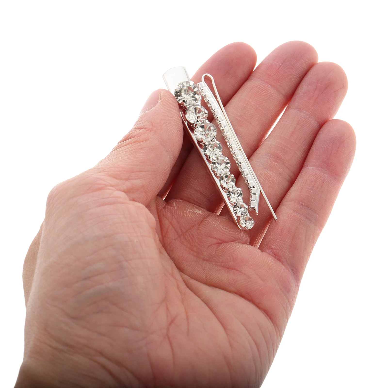 

6pcs Vintage Rhinestone Hair Clips Sparkly Elegant Barrettes For Wedding Formal Occasions Women Stylish Metal Bridal