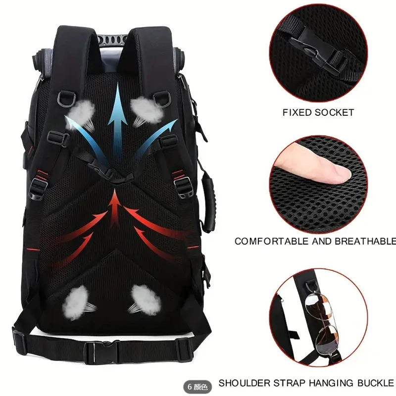 Sac de voyage sportif de 35 litres avec compartiment pour chaussures, compartiment pour ordinateur portable, sac à dos de randonnée en plein air, avec port USB, sac de voyage convertible