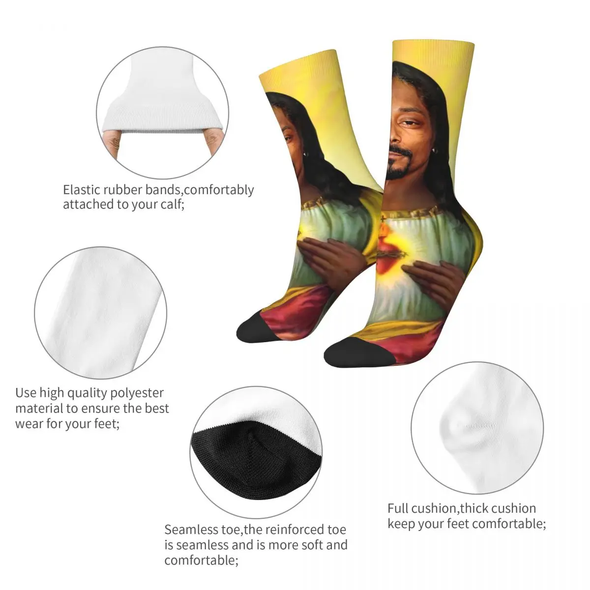 Fashion Male Men Socks Casual Saint Jesus Snoop Dogg Sock Sport Women Sock Spring Summer Autumn Winter