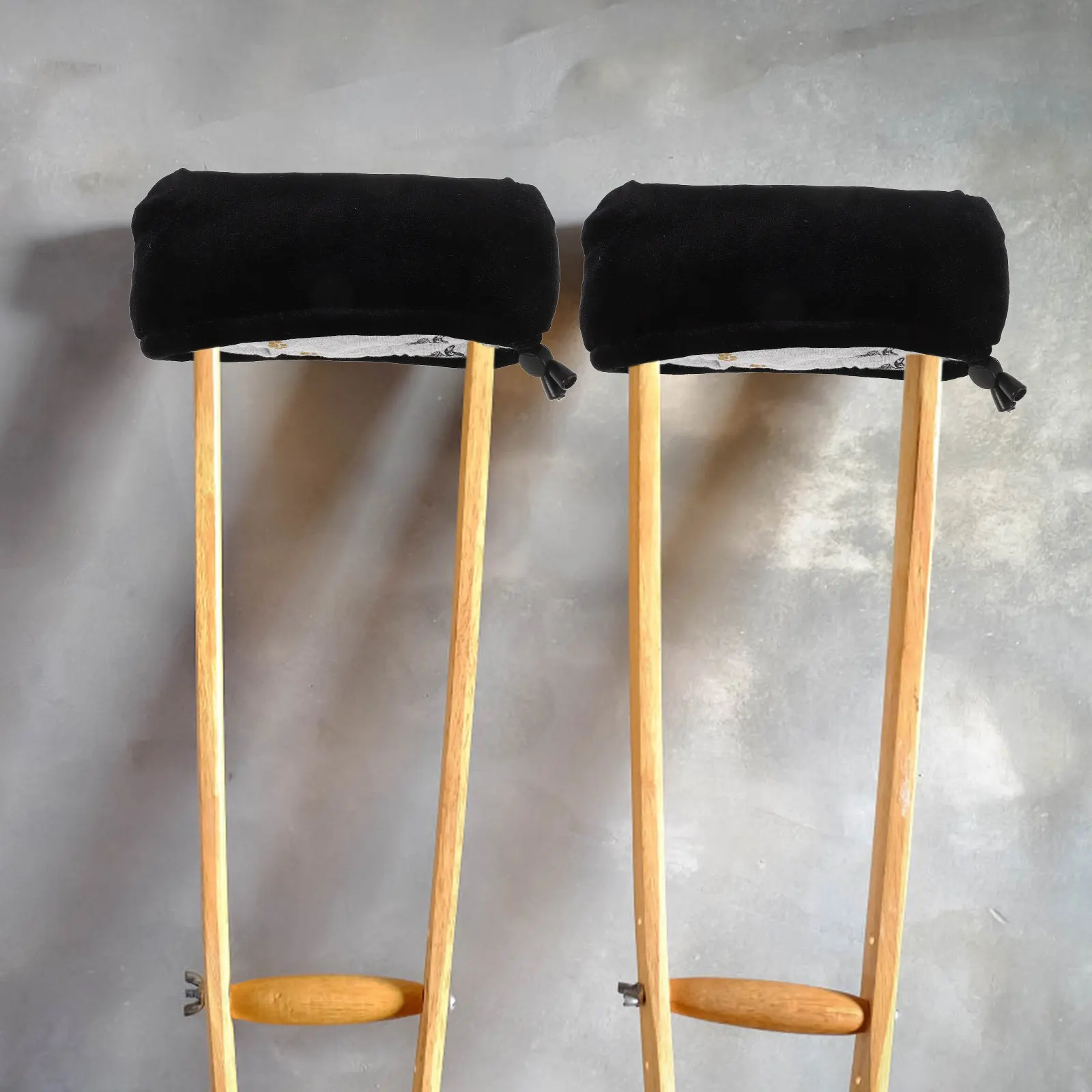 1Pair Fabric Sponge Crutch Covers for Underarm Comfort Thickened Breathable Wear-Resistant Reusable Daily Use Crutch