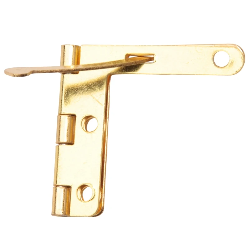 20 PCS 90° Spring Hinge Tenon Hole Support Tool, Suitable For Small Jewelry Wine Clock Door (Gold)