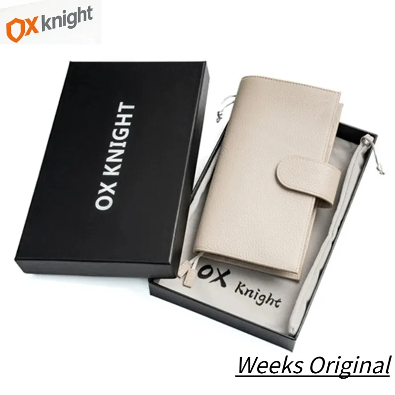 

OX KNIGHT 2026 Новая оригинальная обложка для блокнота из кожи с текстурой личи, еженедельный планировщик для ежедневника Hobonichi, органайзер, канцелярские принадлежности