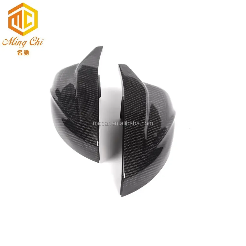 

New Carbon Fiber Car Rearview Mirror Horn Style Bright Black Rearview Mirror Cover for A3 S3