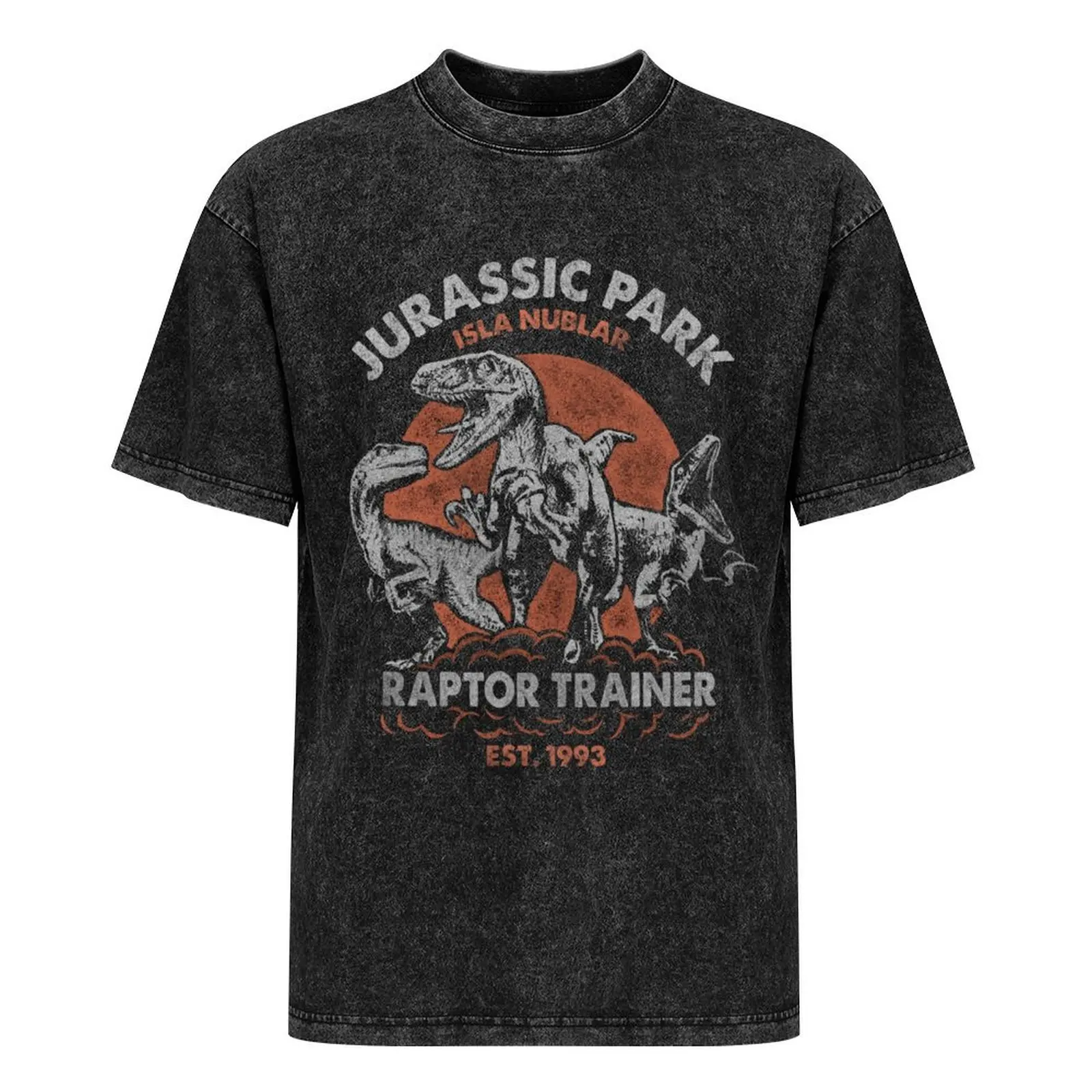 Jurassic Park Vintage Isla Nublar Est. 1993 Raptor Trainer Logo T-Shirt sweat graphic t shirt vintage plus size men clothing