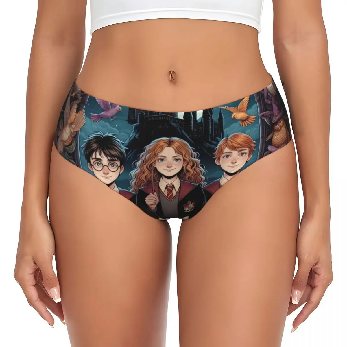 Calcinha feminina personalizada com estampa H-Harryes, roupa íntima feminina macia e milagrosa