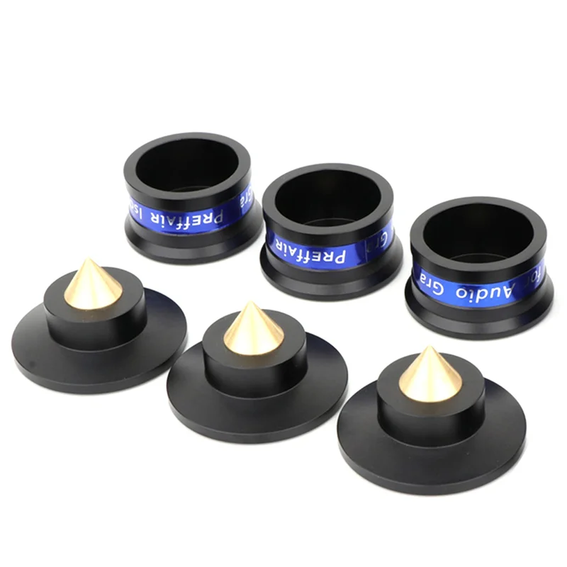 FEDI-3X Speaker Isolation Spikes Speaker Base Pads With Non-Slip Base Pad Aluminium Anti-Vibration For Turntable Amplifier B