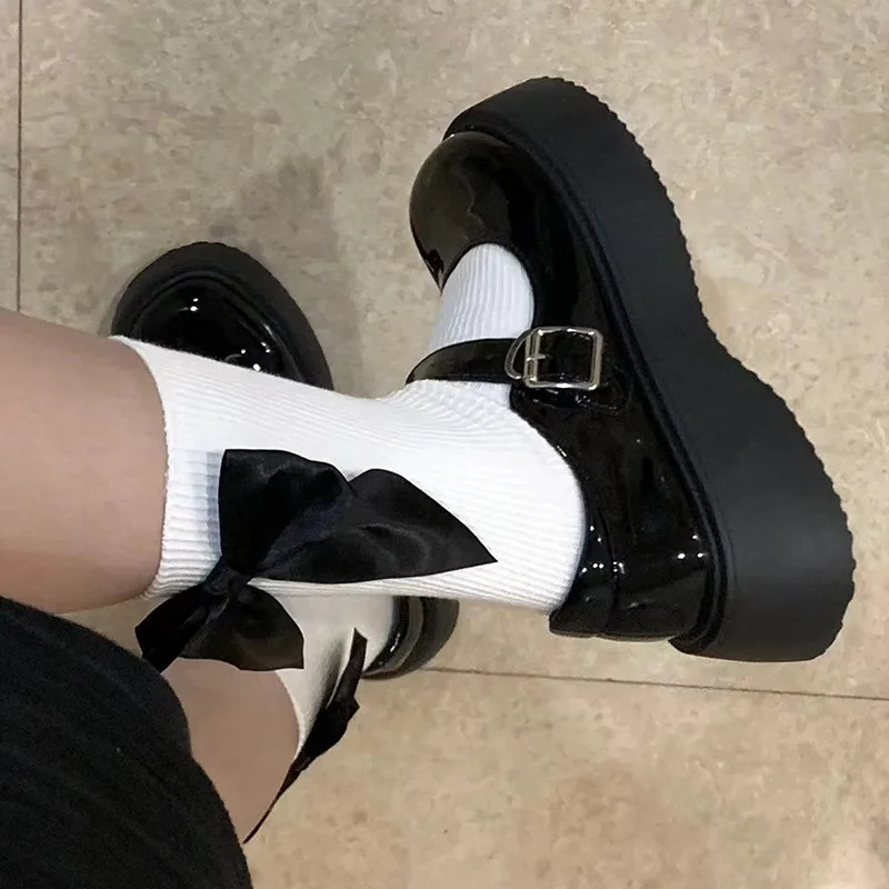 Women Socks Spring Summer White Japanese Cute Kawaii Harajuku Sweet Style Lolita Bowknot Female Short Crew Socks Girl Gift Soks image 2