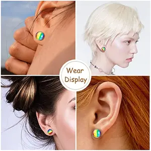 1 زوج من أقراط الأذن قوس قزح الموضة لفخر المثليين والمثليات ، قرط مغناطيسي من الفولاذ المقاوم للصدأ LGBT ، أقراط غير مثقوبة أفضل 6 مبيعات أقراط مثلية - رقم 6