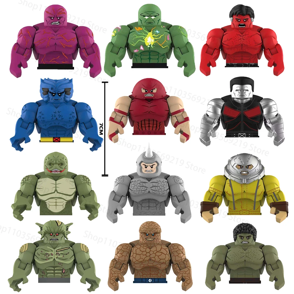 Movable Mini Bricks Juggernaut Lizard Rhino Beast Colossus Thing Assemble Action Figures Puzzle Toy Model Building Blocks Gifts
