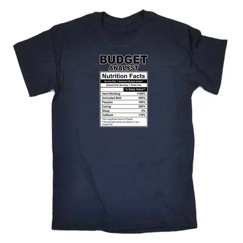 Budget Analyst Nutrition Facts Mens Funny Novelty T Shirt