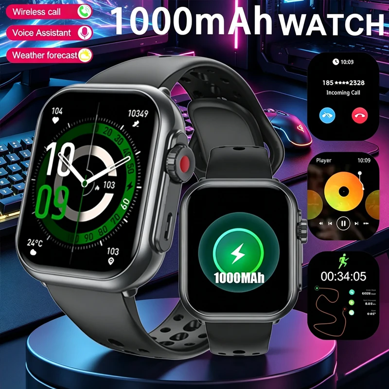 

Новые умные часы Watch Ultra для женщин, 1000 мАч, 1.83-дюймовый AMOLED-экран с полным сенсорным управлением, звонки по Bluetooth, модные смарт-часы для женщин и мужчин, совместимые с Android и iOS.