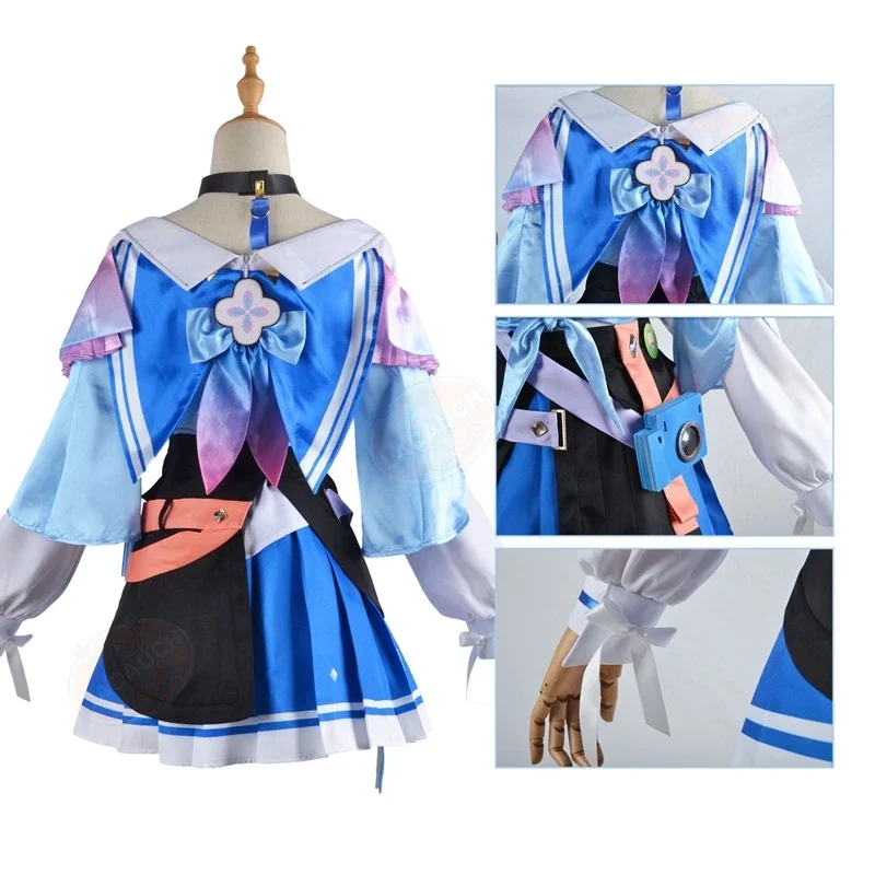 Fantasia de Cosplay Anime Feminina, Jogo Honkai: Trilho Estrela, Peruca Lolita, Roupa Uniforme, Dia das Bruxas, Carnaval, Vestido de Festa, 7 de Março