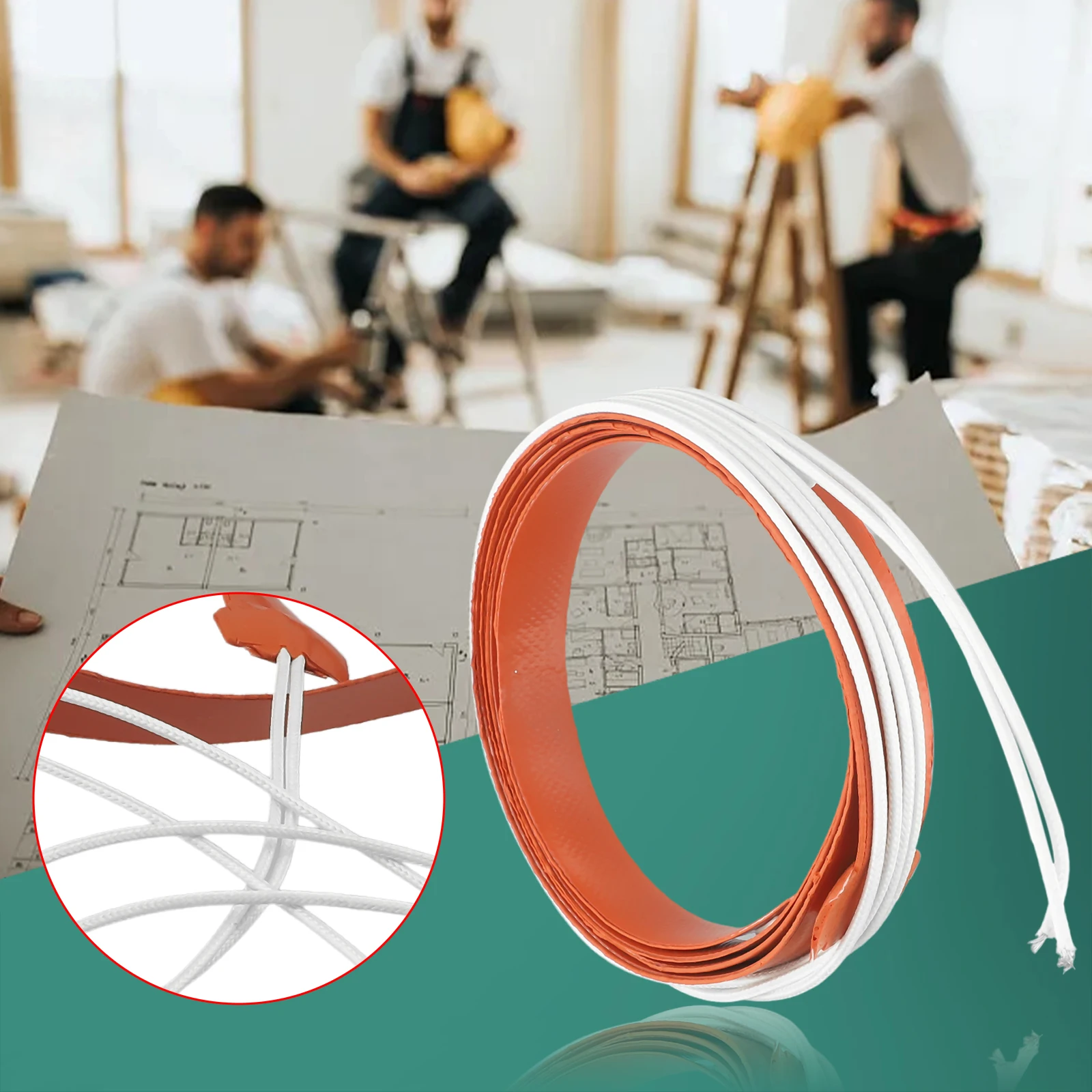 

Flexible Silicone Heater 1.2m 150W Pad/mat De-icing Thermal Screen Melting Snow 15*1200mm Accessories Practical