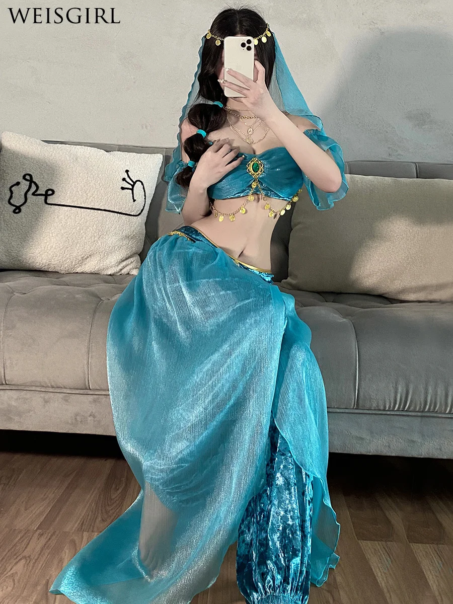 

Sexy Goddess Princess Cos Cleopatra Bely Exotic Indian Dance Western Region Dance Concubine Costume Egyptian Goddess Cosplay Set