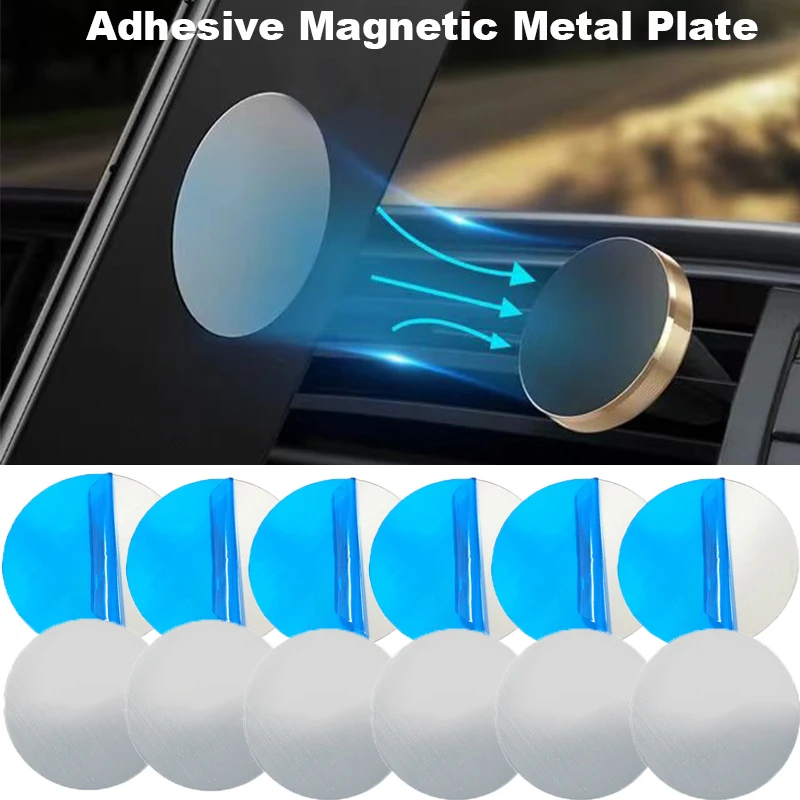 

1/20Pc Car Phone Holder Metal Plate Magnetic Sticker Holder for Mobile Tablet Magnet Disk Desk Car Stand Round Square Iron Sheet
