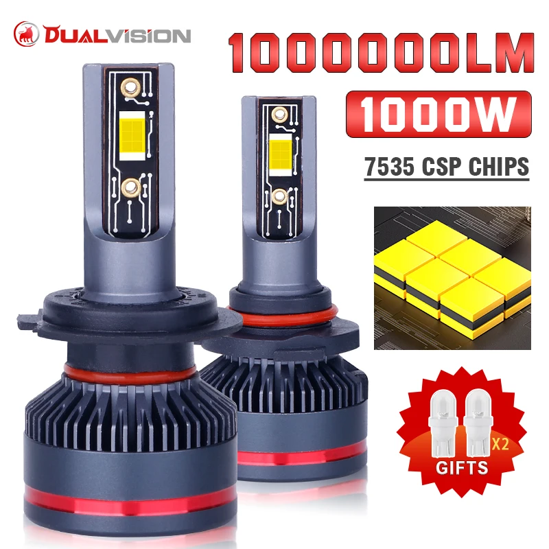 

H7 Led Canbus H4 H11 H8 H9 H1 Car Headlight Bulbs 1000W 100000LM HB3 9005 HB4 9006 9012 Hir2 LED 6000K Cold White Fog Light 12V