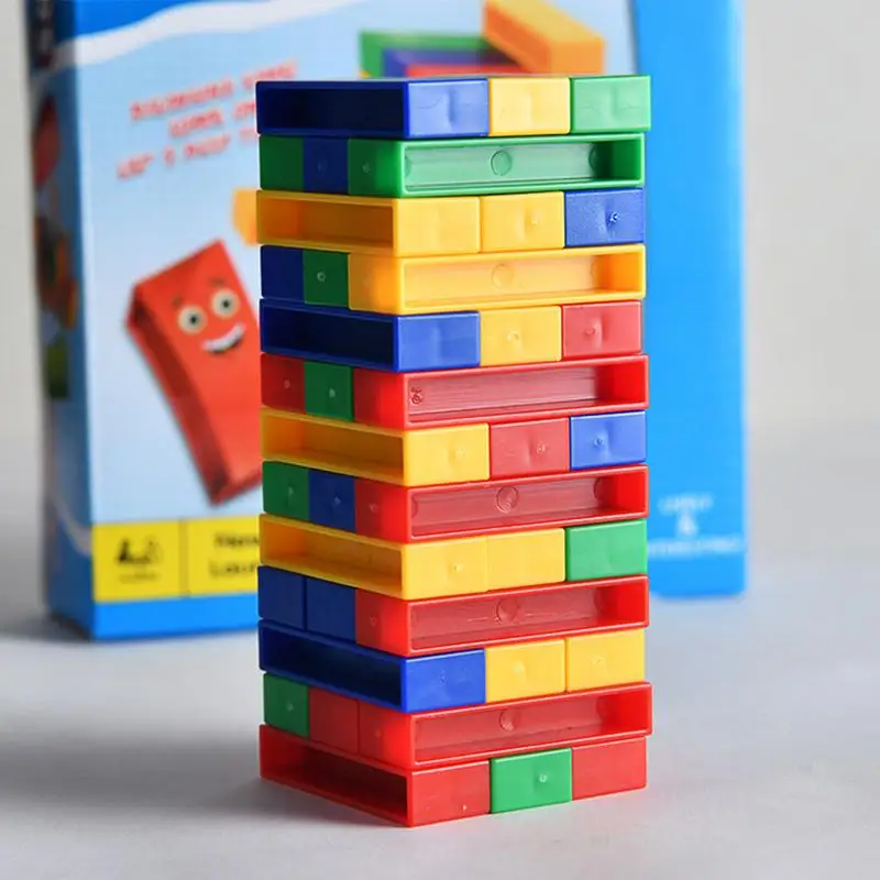 Juego de mesa de fiesta para adultos, bloques de apilamiento de madera interactivos, Cubo de equilibrio, juego de mesa familiar divertido para niños