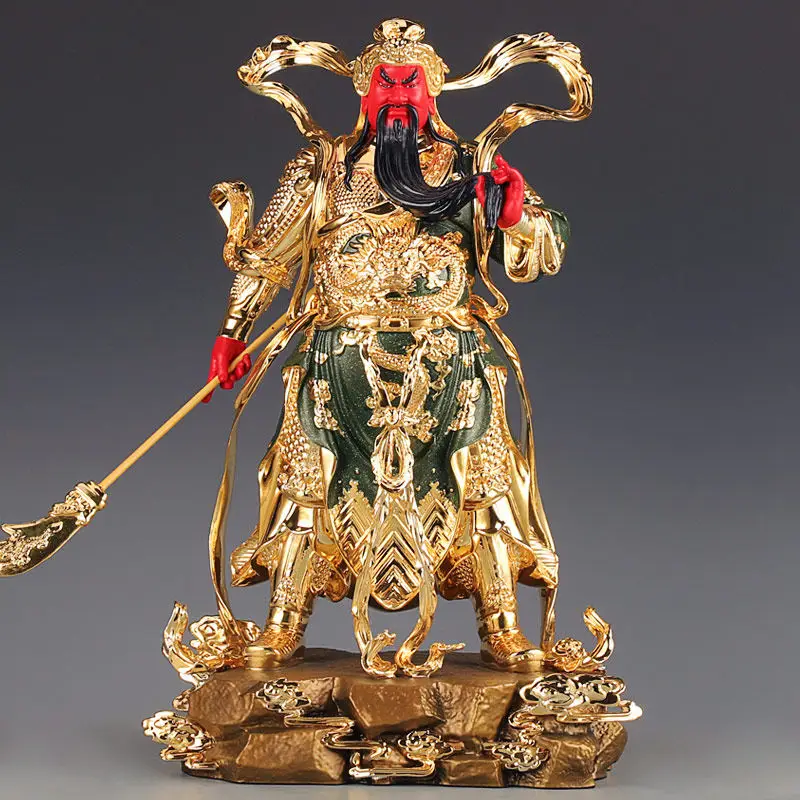 PYH pure copper gilt  Veda Bodhisattva protector of the god of wealth Guan Gong Wei Tuo Buddha statue ornament