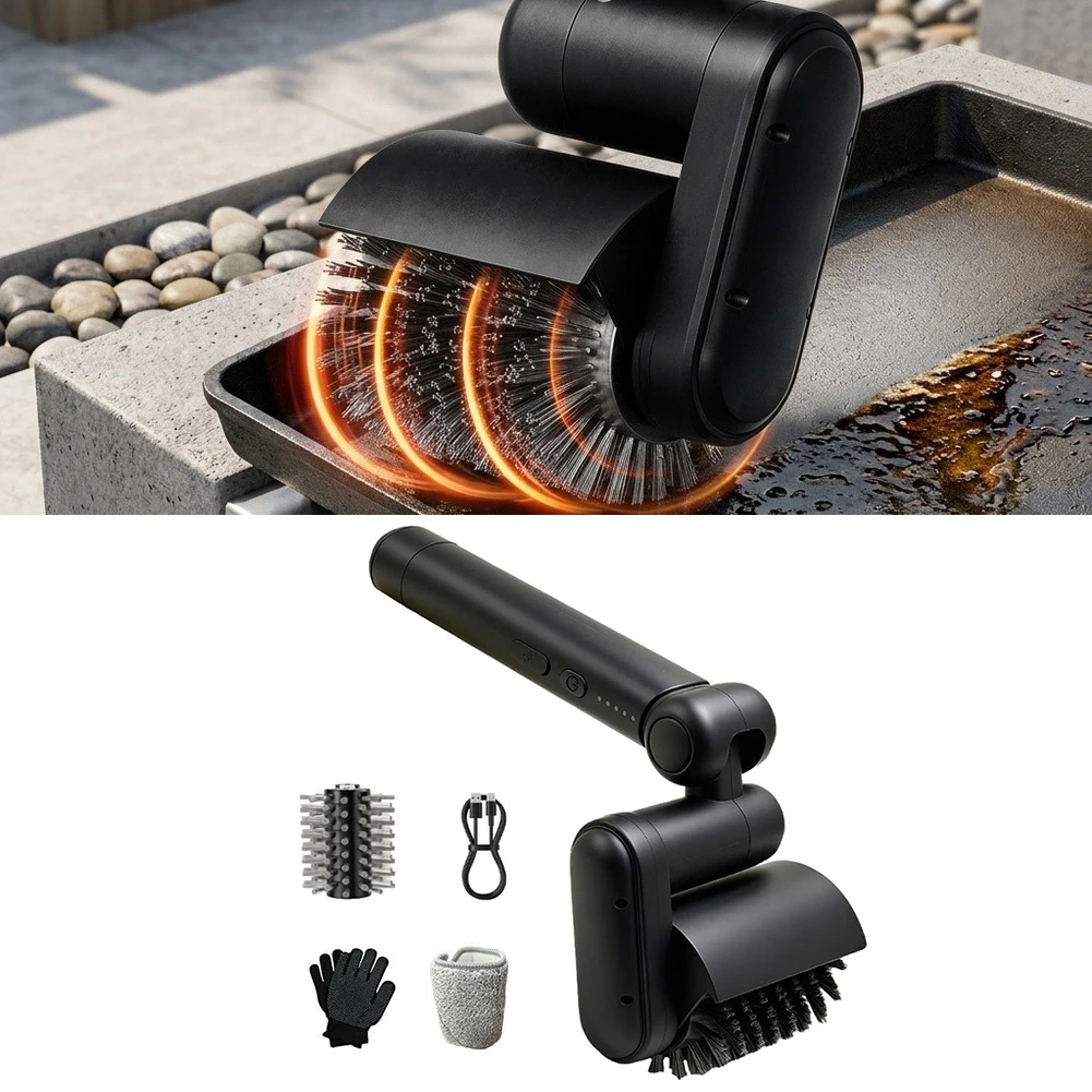 Electric Grill Brush Wireless Stainless Steel Roller Cleaning Brush With USB For Remove Stubborn Food Residues Fast