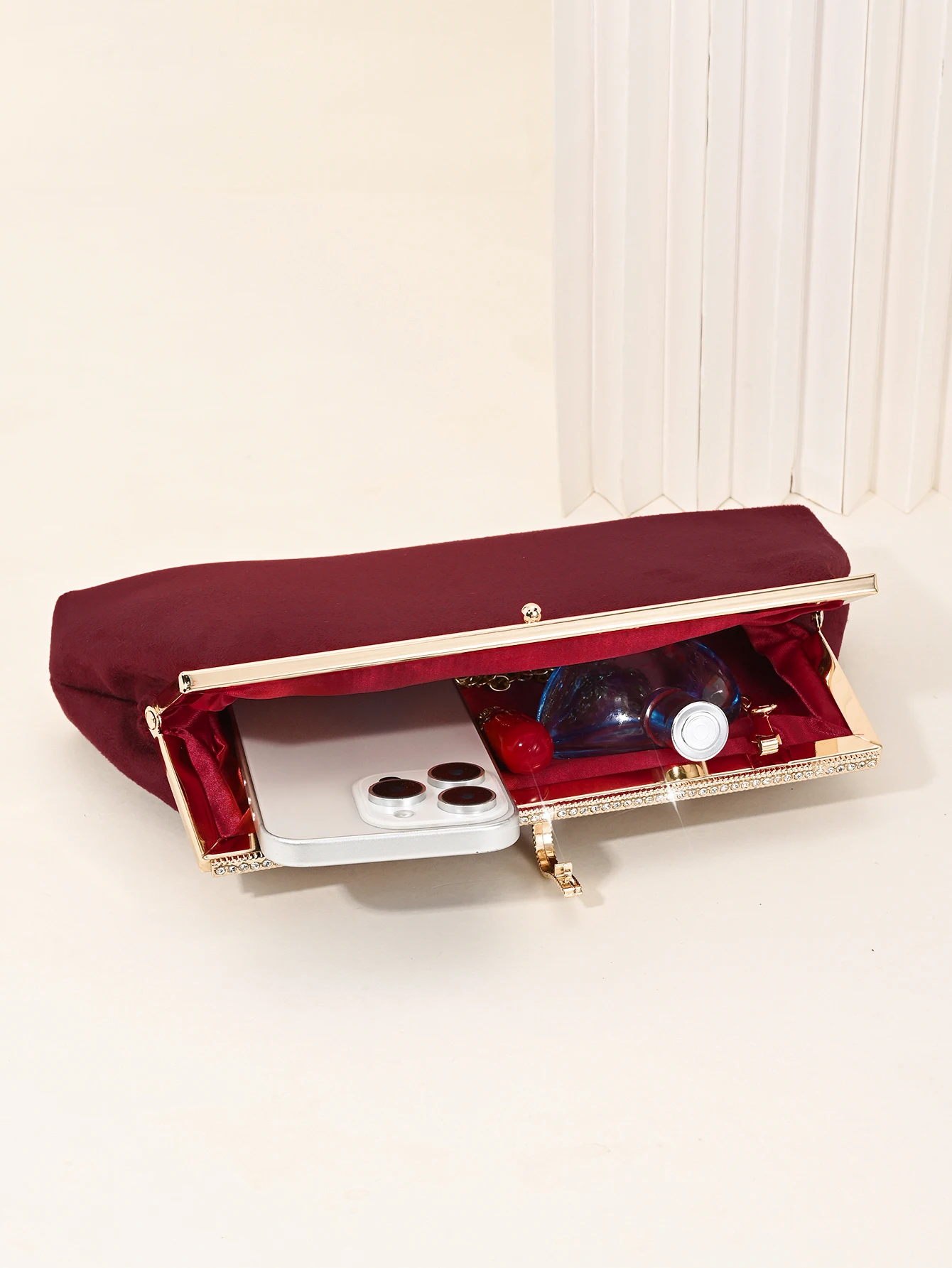 Retro-Samt-Abendtasche, funkelnde Strass-Clutch-Tasche, Fischhaken-Damentasche, Kleidertasche, passende Cheongsam-Tasche – Detail 15