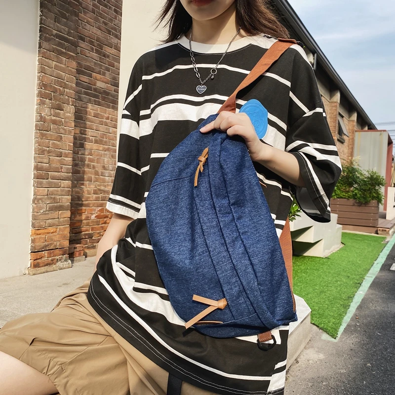 Large Capacity Waist Bag Denim Fanny Pack For Women Big Blet Bag Multi-Functional Chest Bags Banana Waist Pack Casual Travel Bag