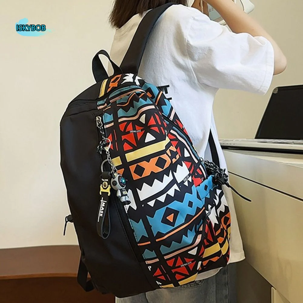 

Oxford Fabric Outdoor Travel Bag Multiple Pockets Wear-resistant College Students Backpack Zipper Waterproof