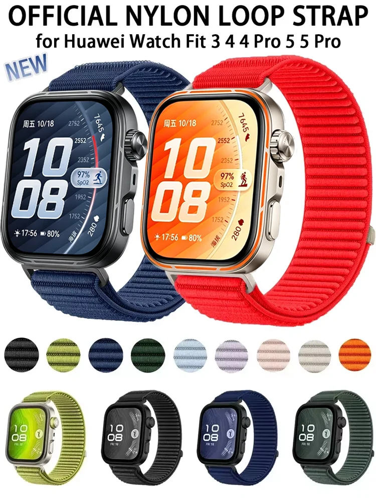 Oficjalna nylonowa pleciona opaska do Huawei Watch Fit 5 5 Pro Fit 4 4 Pro, sportowy pasek, bransoletka, pasek na nadgarstek do Huawei Watch Fit 3 — 2