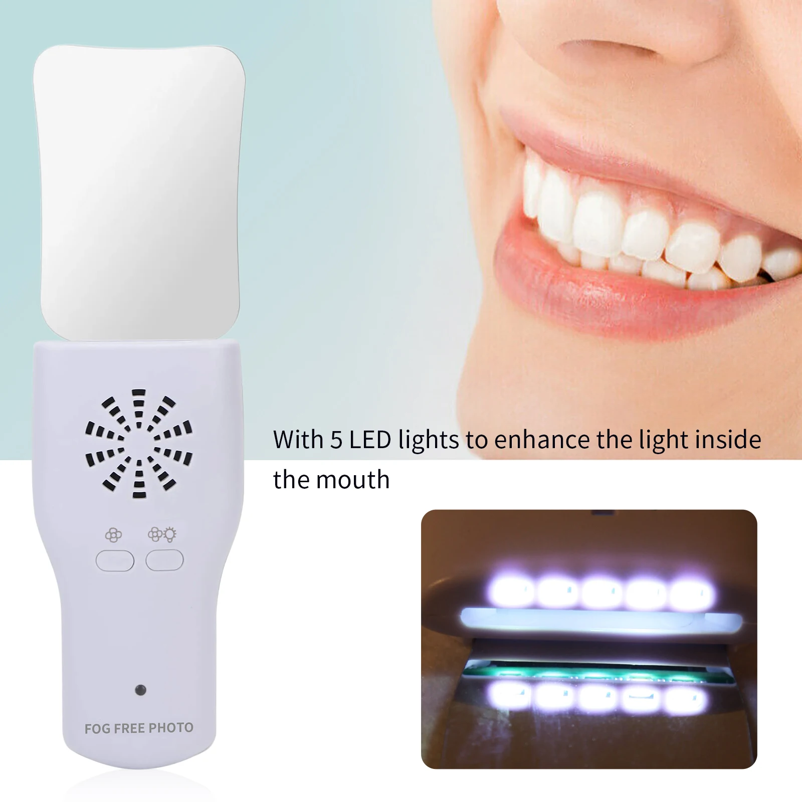 Dental Occlusal Mirror Fog Free LED Intra Oral Photo System 4 Mirror Anti-Fog For Cleaning Teeth Tool Free Shipping