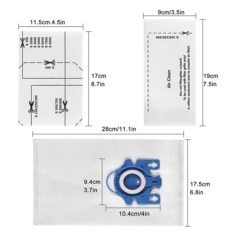 For Miele GN Miele Classic C1 Complete C1, C2, C3, S400i S600 S2 S5 S8 Series Vacuum Cleaner 3D Efficiency Dust Bags Trash bags