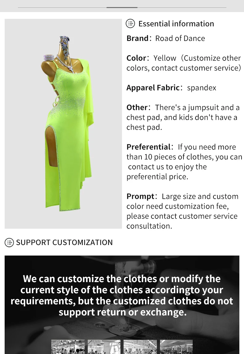 Lateinamerikanisches Tanzkostüm für Damen 2026, Samba-Kleid für Mädchen, Performance-Anzug, lange Outfits, Sport-, Abend-, elegante, Party- und Ballkleidung – Detail 3