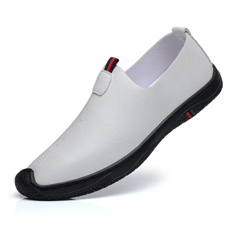 

Сплошной цвет, повседневные лоферы большого размера для мужчин, модные весенне-осенние легкие туфли для вождения, мужские новые дизайнерские кожаные туфли, мужские