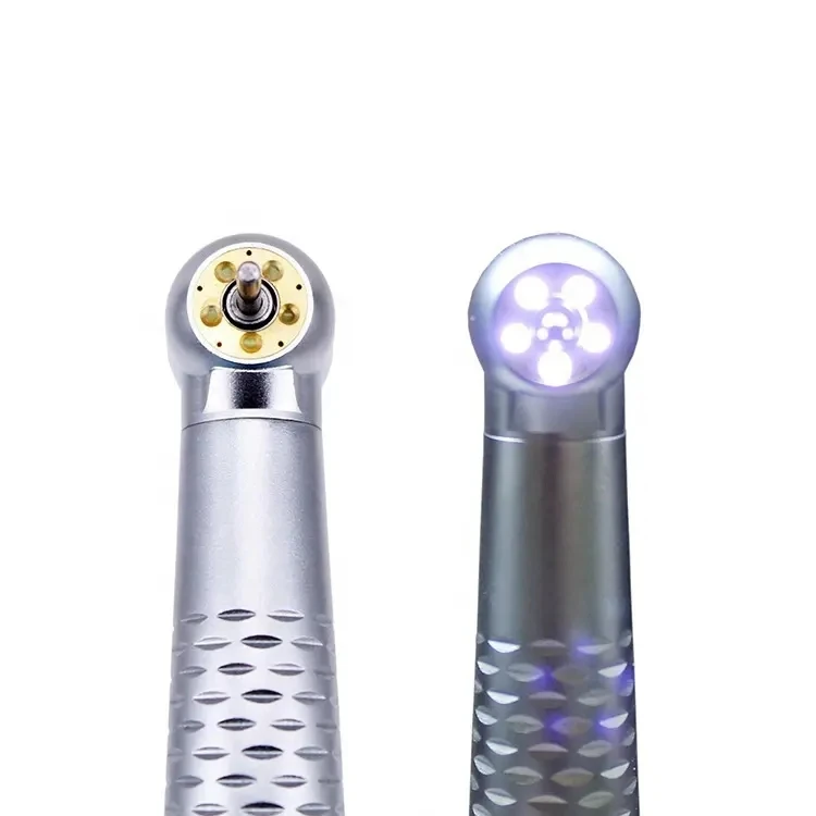 

dent al handpi eces Shadowless 5 Led Push Button 4 /2 Holes High Speed Handpiece Dent al Turbine