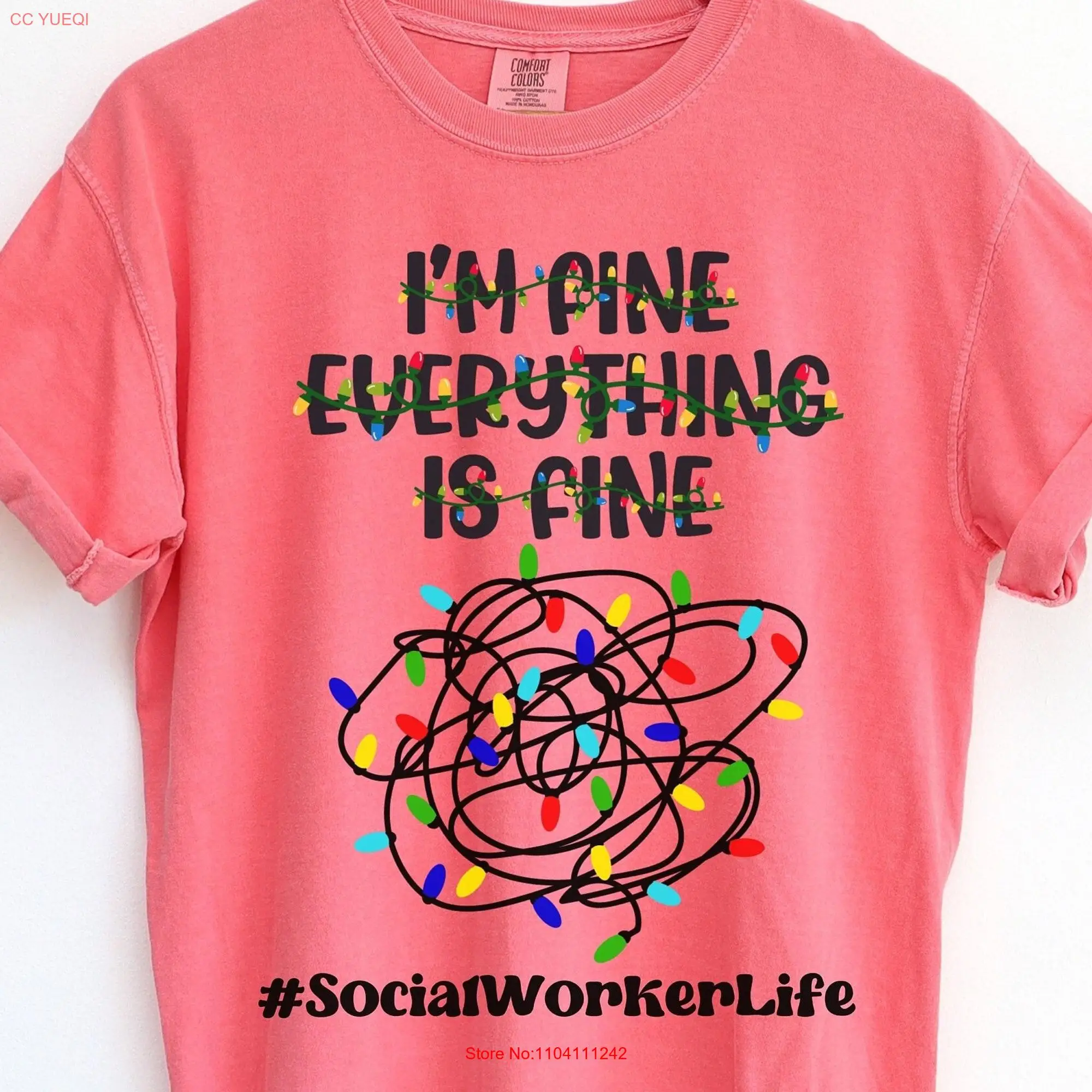 Social Worker Christmas T Shirt Caseworker Funny School Xmas long or short sleeves