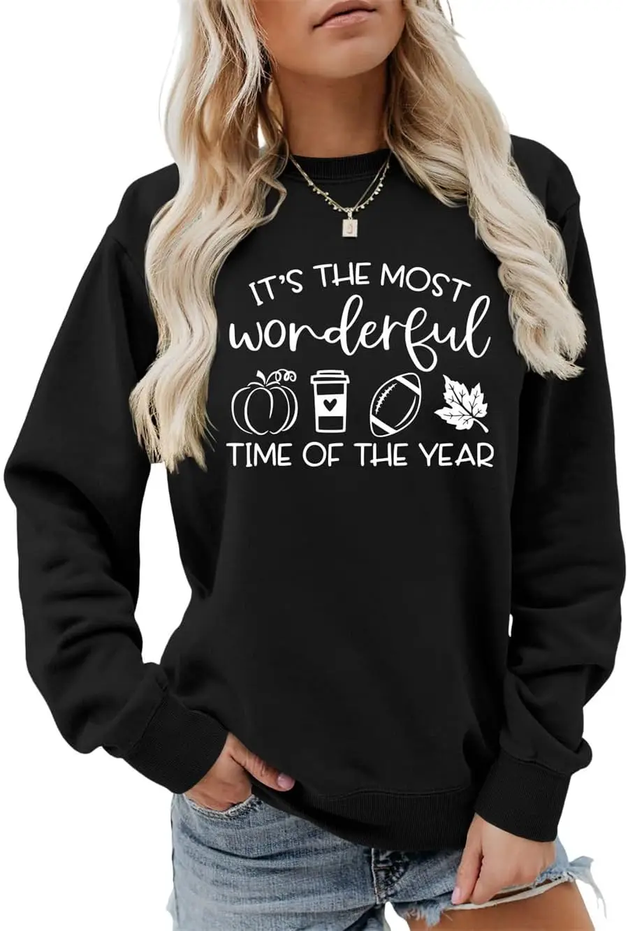 

It's The Most Wonderful Time Of The Year Sweatshirt Fall Season Sweater Thanksgiving Shirt Women Autumn Pullover Top