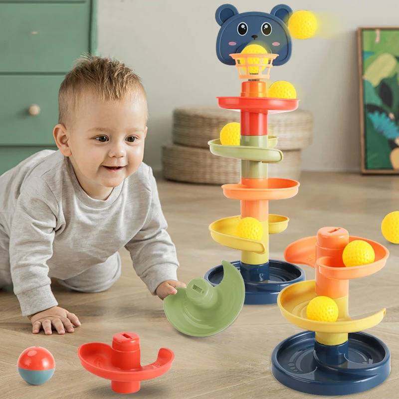 Montessori Baby Slide Track, Rolando, Jogos de Desenvolvimento, Engraçado, Educacional, Pequenos Jogos para Bebês, 1, 2, 3 Anos