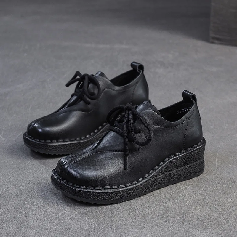 

2024, весна-лето, новинка 202, винтажный стиль, верхний слой из коровьей кожи, удобная обувь для мам, модная женская обувь