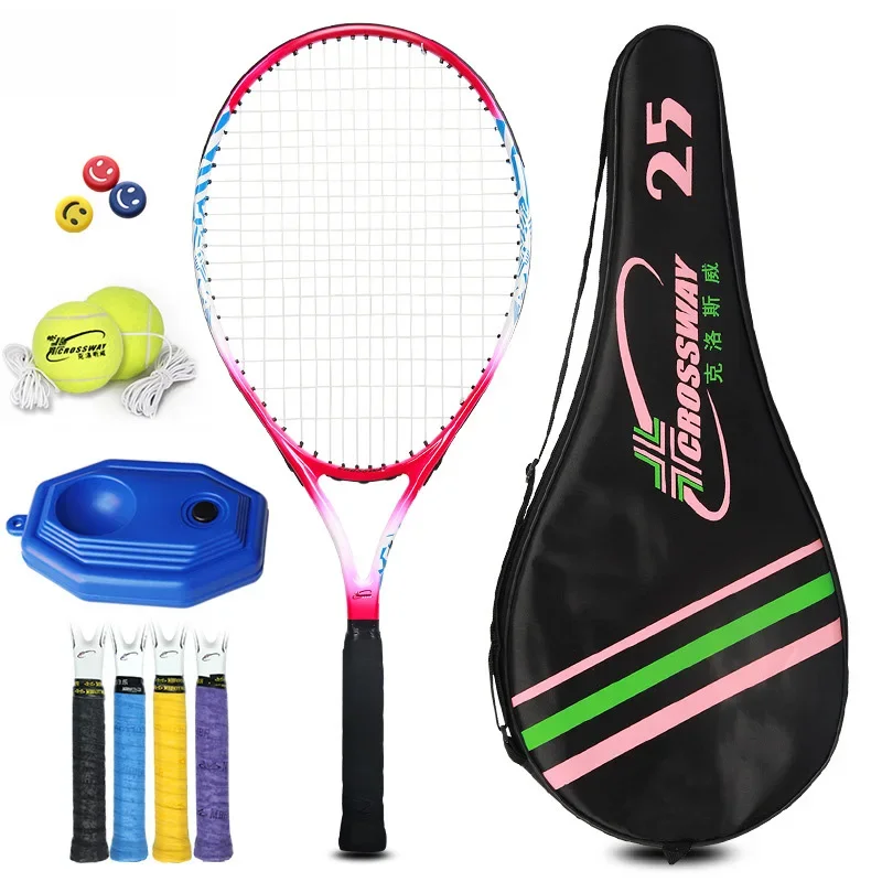 1pcs 19/21/23 Inch Teenager's Tennis Racket for Tennis Carbon Fiber Sports Racket Training with Tennis Single Training Device