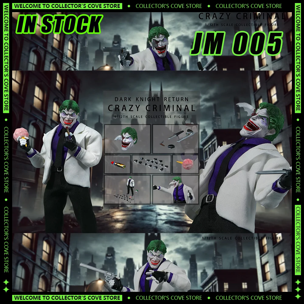 

Joy Man Toys JMToys JM005 1/12 Crazy Criminal Clown Dark Knight RETURN Male Soldier Full Set 6'' Anime Action Figure Custom Toy