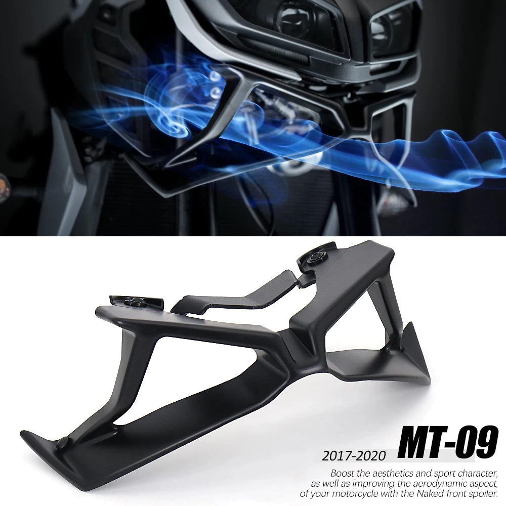 

New Black Motorcycle Accessories mt09 Front Downforce Naked Frontal Spoilers For YAMAHA MT 09 MT-09 MT09 SP 2017 2018 2019 2020