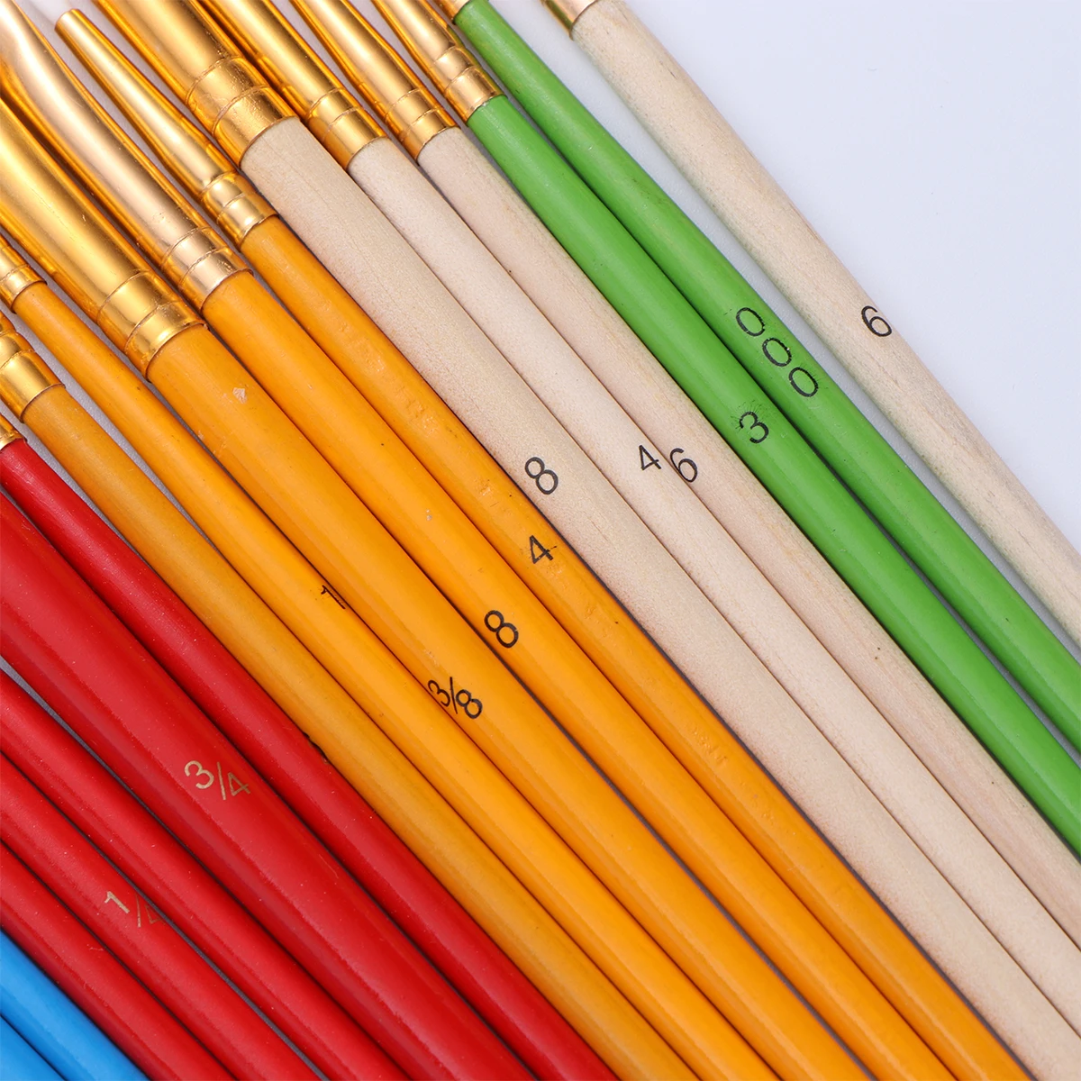 

25 pcs Painting Brush Set Durable Anti-Shedding Bristles Anti-Rust Ferrules Wooden Handles Watercolor Oil Acrylic Body Nail Face