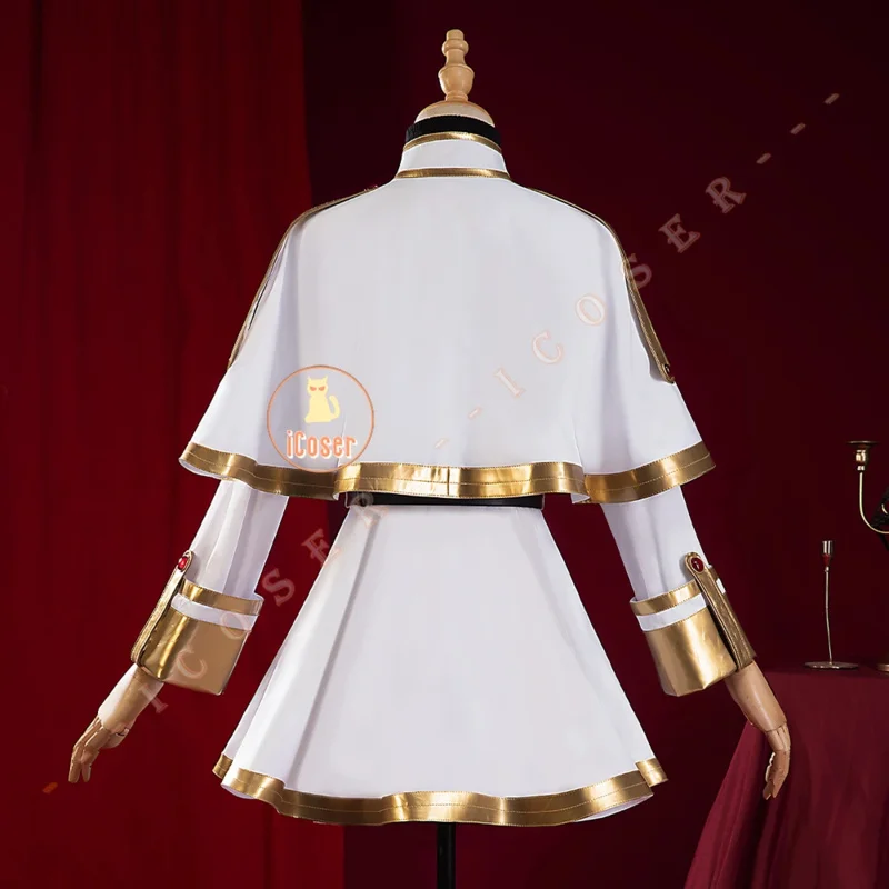 Parrucca del costume cosplay di Frieren Anime Frieren Beyond Journey's End Dress Orecchie Outfit Mage Costume da festa di Halloween Gioco di ruolo per donne