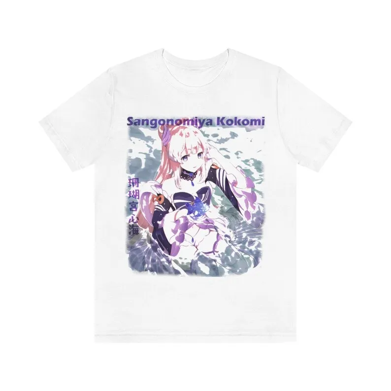 Sangonomiya Kokomi Genshin Impact Aesthetic Anime Vaporwave Unisex Jersey Short Sleeve Tee